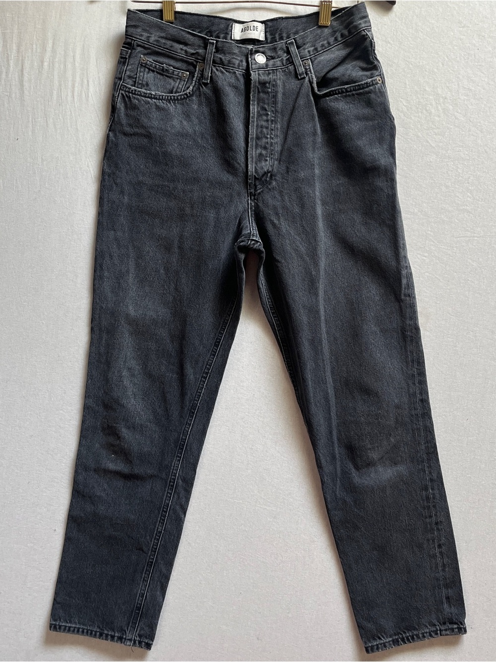 Agolde Fen High Rise Relaxed Taper 100 Percent Cotton Button Fly Jeans Size 28